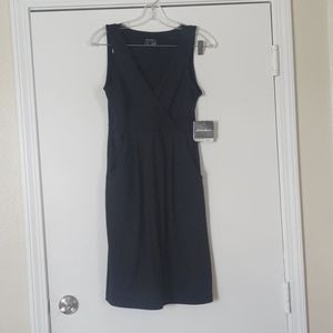 Little black casual dress with pockets and empire